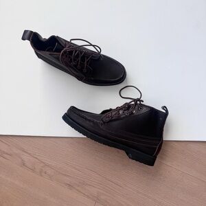 Dexter Brown Leather Boots 9 Lace Up Ankle Preppy Minimalist Classic Vintage 90s